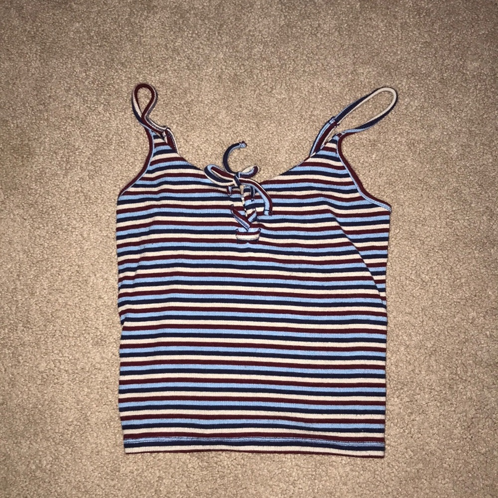 Striped garage crop top